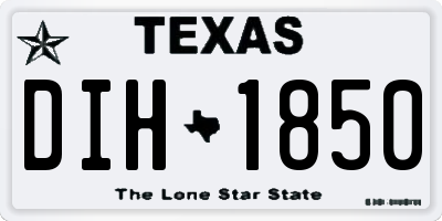 TX license plate DIH1850