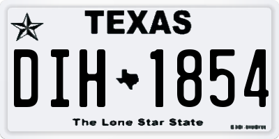 TX license plate DIH1854