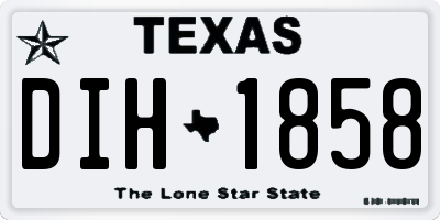 TX license plate DIH1858