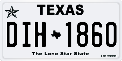 TX license plate DIH1860