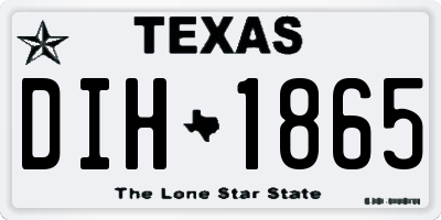 TX license plate DIH1865