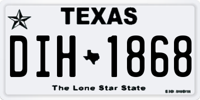 TX license plate DIH1868