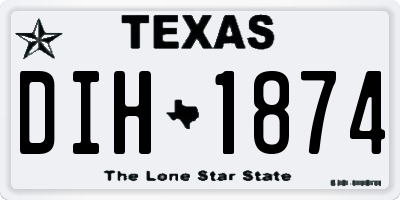 TX license plate DIH1874