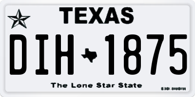 TX license plate DIH1875