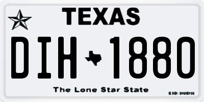 TX license plate DIH1880