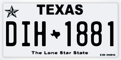 TX license plate DIH1881