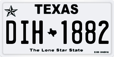TX license plate DIH1882
