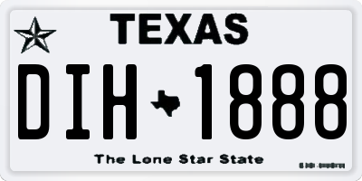 TX license plate DIH1888