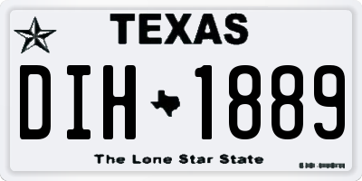 TX license plate DIH1889