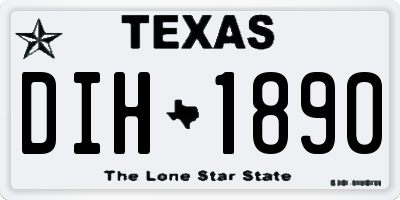 TX license plate DIH1890