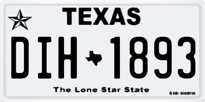TX license plate DIH1893