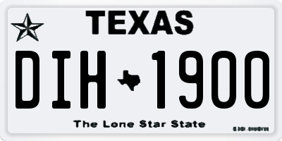 TX license plate DIH1900