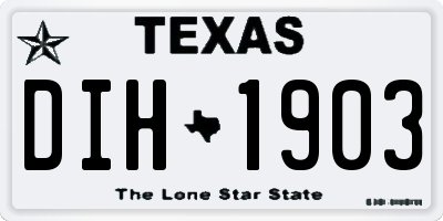 TX license plate DIH1903