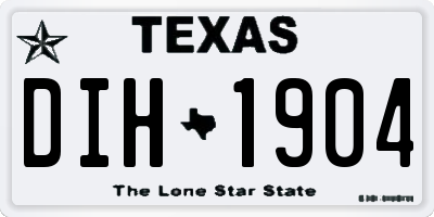 TX license plate DIH1904