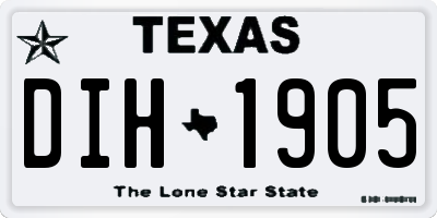 TX license plate DIH1905