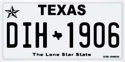 TX license plate DIH1906