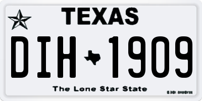 TX license plate DIH1909
