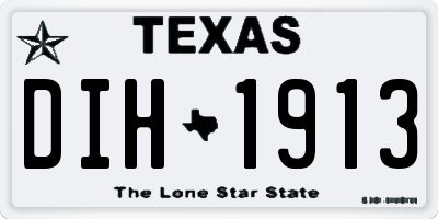 TX license plate DIH1913