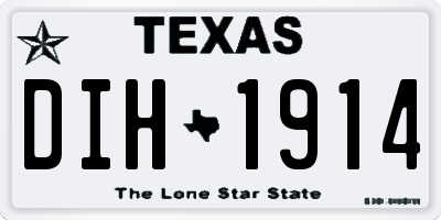 TX license plate DIH1914