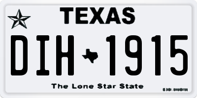 TX license plate DIH1915