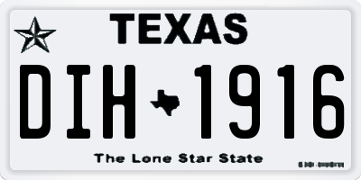 TX license plate DIH1916