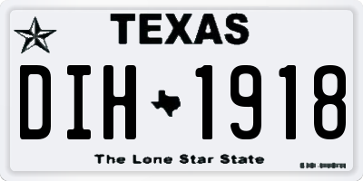 TX license plate DIH1918