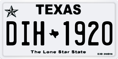 TX license plate DIH1920