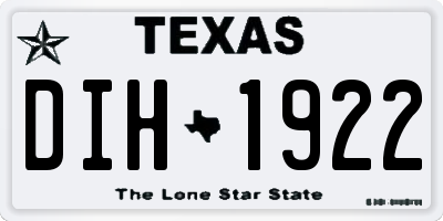 TX license plate DIH1922