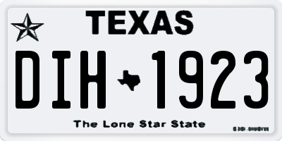 TX license plate DIH1923