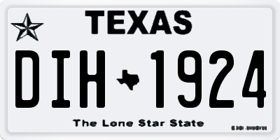 TX license plate DIH1924