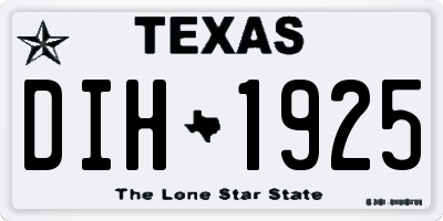 TX license plate DIH1925