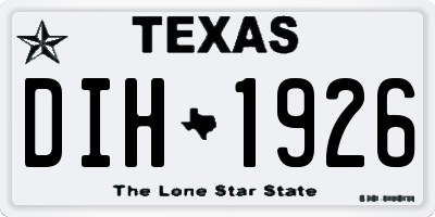 TX license plate DIH1926