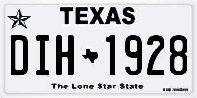 TX license plate DIH1928