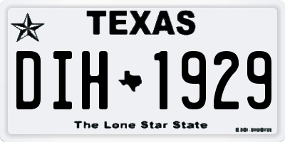 TX license plate DIH1929
