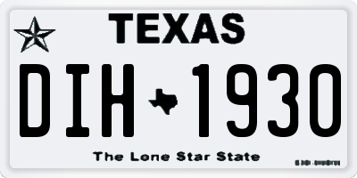 TX license plate DIH1930