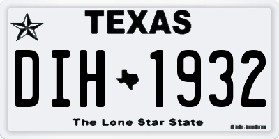 TX license plate DIH1932