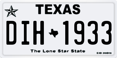 TX license plate DIH1933