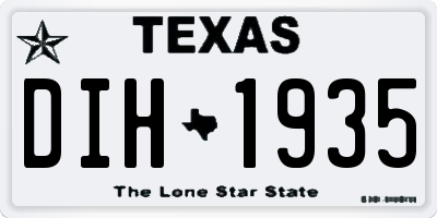 TX license plate DIH1935