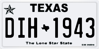 TX license plate DIH1943