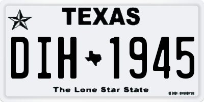 TX license plate DIH1945