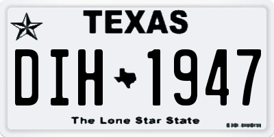 TX license plate DIH1947