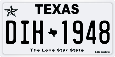 TX license plate DIH1948