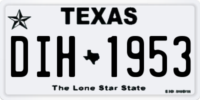 TX license plate DIH1953