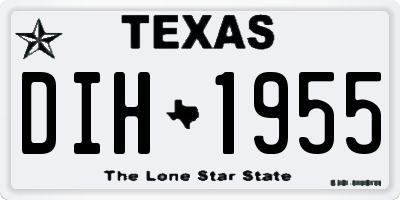 TX license plate DIH1955