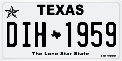 TX license plate DIH1959