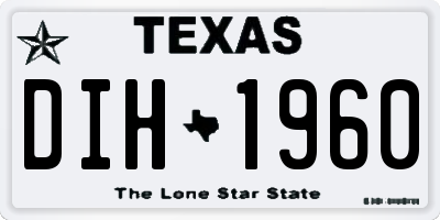 TX license plate DIH1960