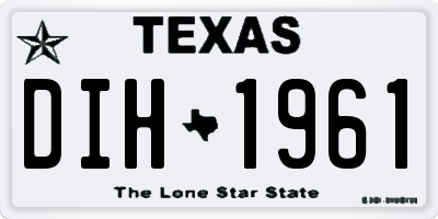 TX license plate DIH1961