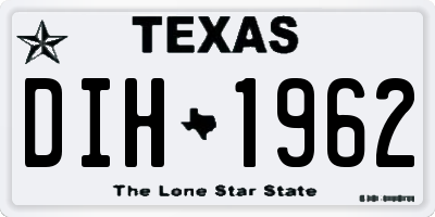 TX license plate DIH1962