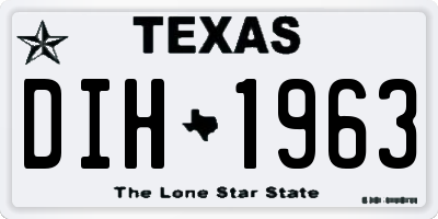 TX license plate DIH1963