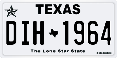 TX license plate DIH1964